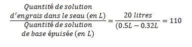 Exemple de calcul de ratio d'injection d'engrais