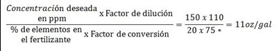 concentracion deseada en ppm