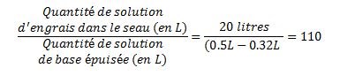 Exemple de calcul de ratio d'injection
