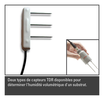 TDR pour detecter humidite volumetrique d'un substrat