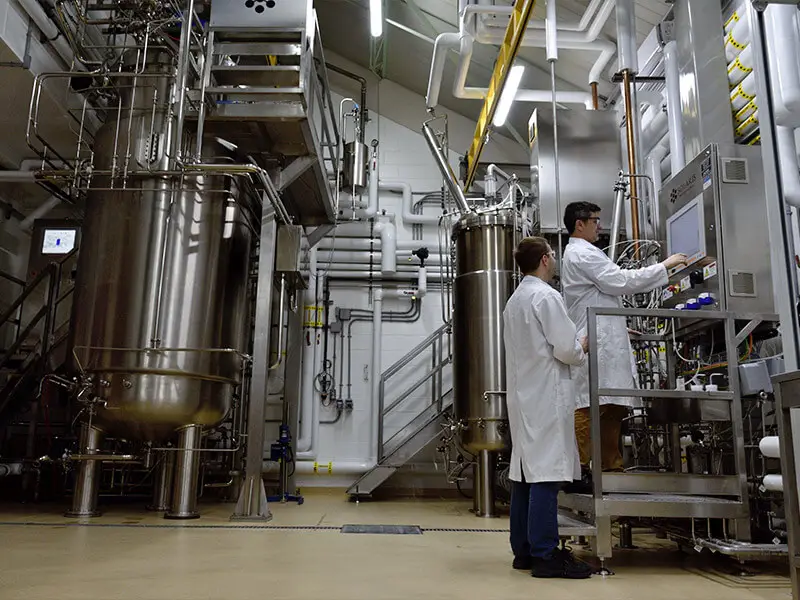 Premier Tech fermenters in La Pocatiere, Qc.