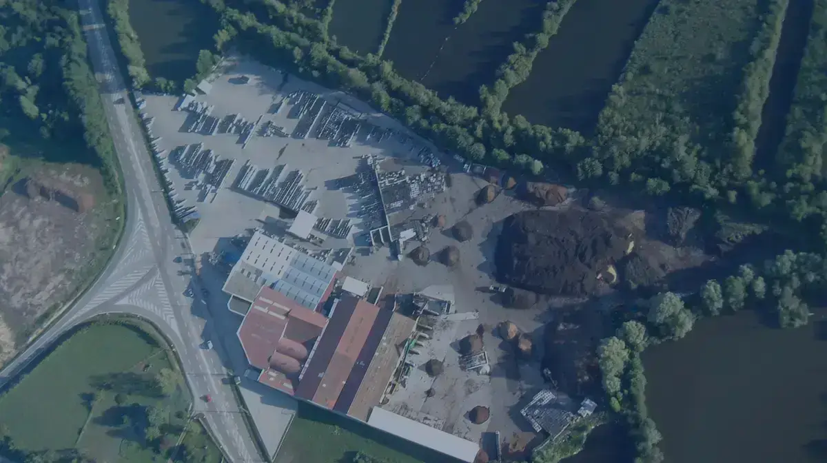 Vue aérienne du site de production arandon