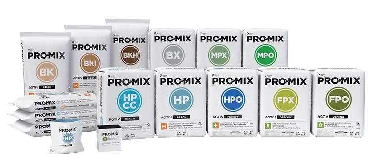 PRO-MIX with AGTIV growing media line of products